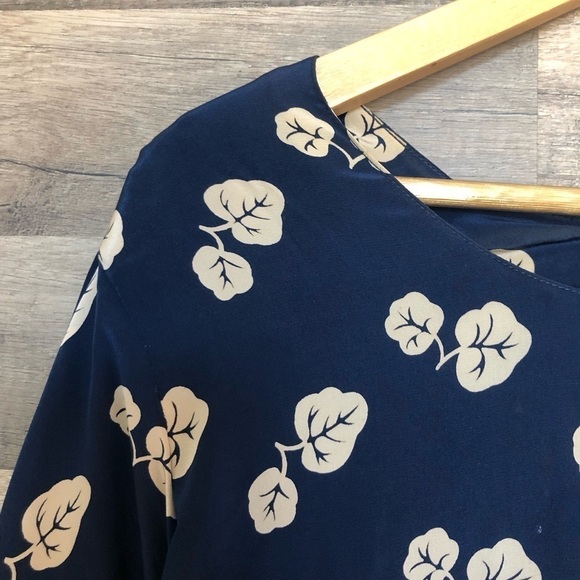 Vintage Boho 80s Silky Oversized Pleated Dropped Waist Midi Dress Large - Picture 3 of 12